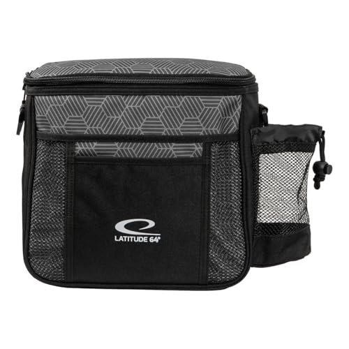 Latitude 64 Slim HEX Shoulder Bag | Lightweight Disc Golf Bag with Putter Pocket | Durable HEX Pattern Nylon Material | Compact Storage for Casual Rounds & Practice | Holds Up to 8 Discs - color: Gray