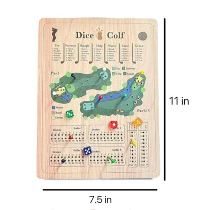 Golf Dice, Fun and Challenging Golf Dice, Wooden Tabletop Golf Dices, Perfect for Family Party Nights Holiday Parties.