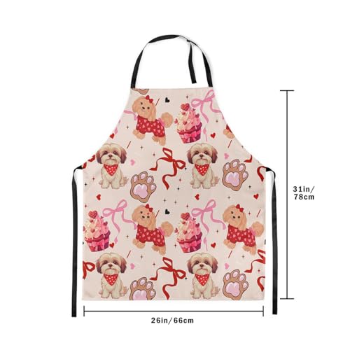 Castle Fairy Cute Rabbit Deer Kitchen Apron - color: Bowknot Dog Red
