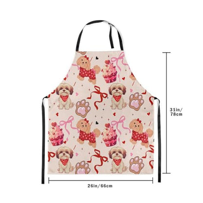 Castle Fairy Cute Rabbit Deer Kitchen Apron - color: Bowknot Dog Red