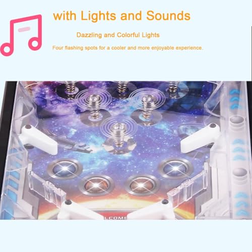 Classic Retro Pinball Machine Game, Mini Electronic Arcade Toy with Scorekeeper, Fun Tabletop Puzzle Pinball Game for All Ages, Christmas Party Gift
