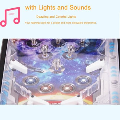 Classic Retro Pinball Machine Game, Mini Electronic Arcade Toy with Scorekeeper, Fun Tabletop Puzzle Pinball Game for All Ages, Christmas Party Gift