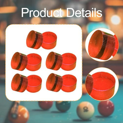 10 Pieces Break Jump Clear Cue Tip Billiard Pool Cue Tip Hard Professional Replacement for Player Billiard Beginners Snooker - color: red