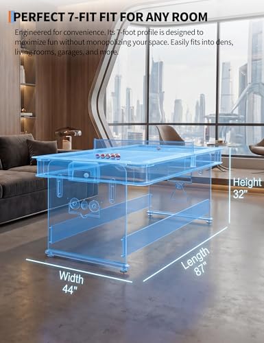 7 ft 3-in-1 Multi-Game Table - Air Hockey, Billiards & Table Tennis Ping Pong Combo with High-Performance Airflow, Easy Flip Top & Full Accessories for Game Room, Man Cave & Family Fun - color: Blue