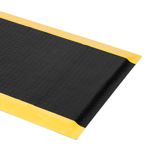 3 x 5 FT Anti Fatigue Mats Industrial 15/16 Inch Thick Soft Sponge Ergonomic Mat Durable Heavy Duty Diamond Plate Work Mat for Standing Non Slip Industrial Grade Floor Mat for Leg & Back Pain - size: 59.9"L x 36.2"W x 0.9"Th