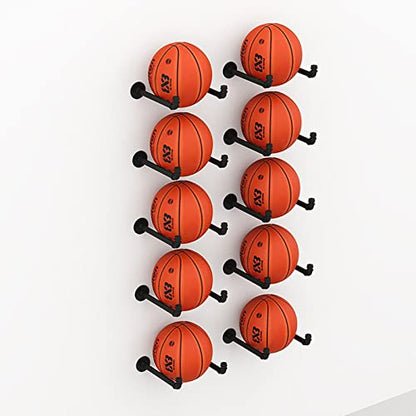 Wall Mounted Clothing Rack, Industrial Pipe Organizer Holder Home Gym Gym Soccer Rack Home Nursery Basketball Rack on The Wall Wall-Mounted Finishing Shelves - color: Black