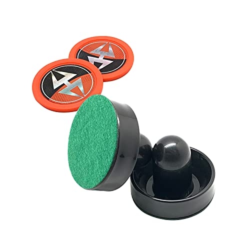 Hathaway Arcade Air Hockey 3-in Strikers and 2.5-in Pucks - Black and Orange