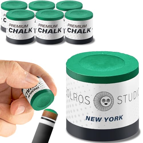 SOLROS Billiards Cue Chalk - High Performance Pure Round Pro Chalk | Color：Blue，3PCS，Low Dust & Long Lasting，Ready to Usez，Smooth Control，for Any Venue - color: Green