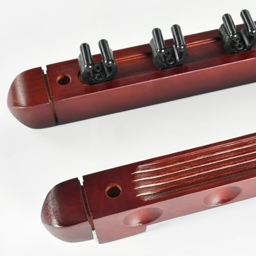 Billiard/Pool Cue Wall Rack - 4 Cue Stick Holder, Wall Mounted Rack (Burgundy) - color: Burgundy, size: 4 Cues Holder