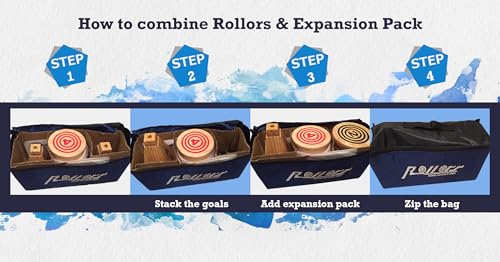 Rollors Backyard Game Expansion Pack (Disks Only) | Wooden Yard Game, Combining Horseshoes, Bocce, Bowling, Fun for All Ages and Families