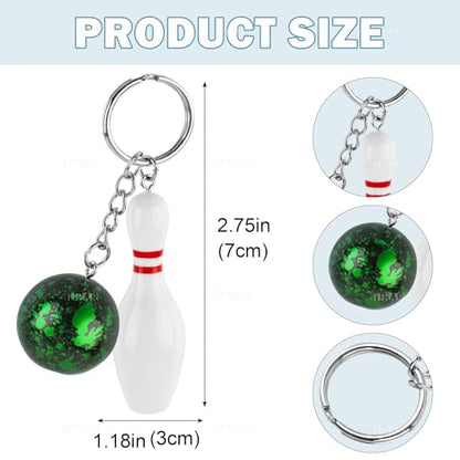AUEAR, Bowling Pin Keychain Sport Keychain for Backpack DIY Craft Accesories - size: 24 Pack