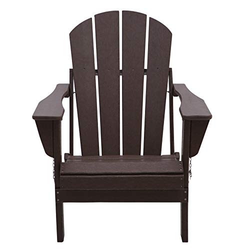 WestinTrends Malibu HDPE Outdoor Patio Folding Poly Adirondack Chair, Dark Brown - color: Dark Brown, size: 1 Chair