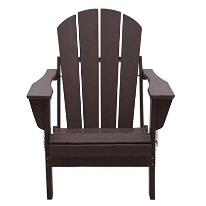 WestinTrends Malibu HDPE Outdoor Patio Folding Poly Adirondack Chair, Dark Brown - color: Dark Brown, size: 1 Chair