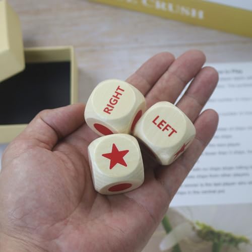 Left Right Dice Games Dice Set Toys Board Table Games for Adults Teens Kids Family Party Travel Thanksgiving Christmas Stocking Stuffers Gamer Fun Gifts (Red) - color: Red