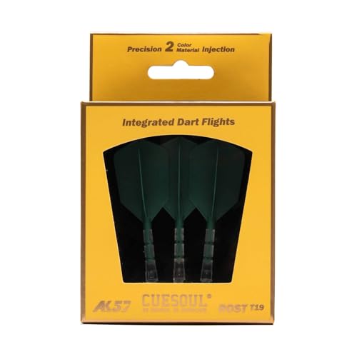 CUESOUL ROST T19 Integrated Dart Shaft and Flight Slim Shape M Size 28mm - color: Dark Green