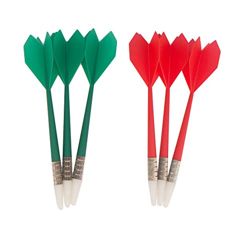 6 Pcs Soft Tip Darts for Dartboard – Replacement Darts for Belinlen Safety Dartboard – Recreational Game for Office, Family & Leisure – Green & Red, Ages 6+