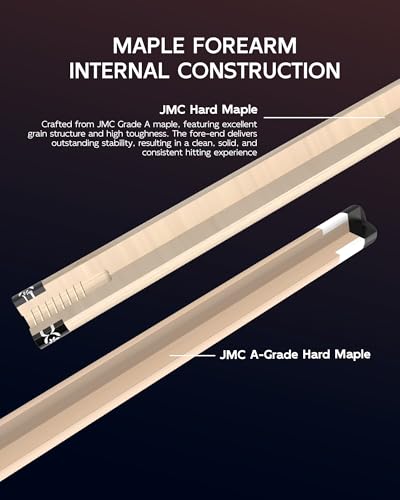 KONLLEN Maple Pool Cue Stick for Adults - Features Low Deflection Shaft, Titanium Alloy 3/8x8 Joint, and 12mm Tip - color: K-02-set