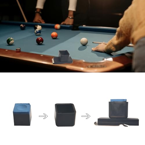 LAKE OF FIRE Chalk Holder Pool Billiards, Pool Cue Chalk Holder with Magnetic Belt Clip Snooker Billiard Accessories - color: Black, style: Square