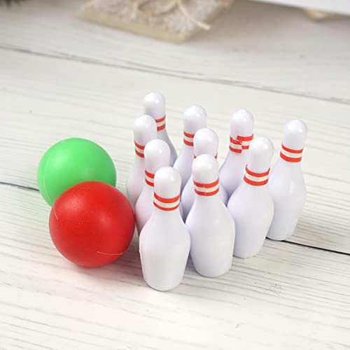 2Sets Miniature Bowling Balls of Realistic Bowling Decor for Dollhouses Design for Micro House and Desktop Decoration
