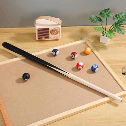 Toyvian Mini Pool Cue Stick, 18.89in Lightweight Wooden Short Billiard Cue for Kids Children Small Tabletop Pool Table Accessories for Beginners Learning Play
