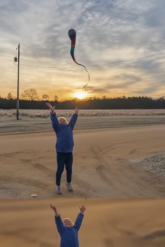 TFORESTER The Original 90s Throw & Catch Game, Flies 50+ Yards, Leather Baseball & Tri‑Color Nylon Tail, Ages 8-Football-Red - color: Football-red