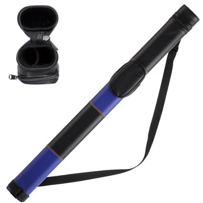 Billiard/Pool Cue Hard Cases, Cue Case 1 Stick 2 Holes,Holds 1 Complete 2-Piece 58 Inches Cue Sticks,Deluxe Hard Billiard Pool Cue Stick Carrying Case,Pool Billiards Accessories - color: Blue