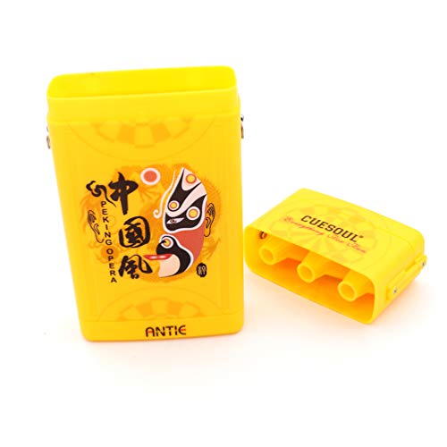 CUESOUL ANTIE Hard Dart Case with Peking Opera Mask Design and Dart Flights Case for Your Choice - color: Dart Case-Yellow