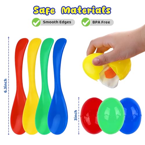 LovesTown Egg Spoon Race Game Set for Outdoor Yard Party Favors, Wooden Balance Relay Games for Kids & Family Activity Carnival Birthday Granny Pants Yard Limbo Field Day Party Game - size: Small