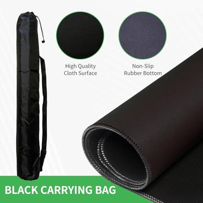 Mahjong Mat, Mahjong Table Mat with Black Carrying Bag, Rubber Anti Slip Game Mat and Noise Reducing Table Cover for Mahjong, Dominoes, Poker, Card, Board Games (Black, 31.5 Inches) - color: Black