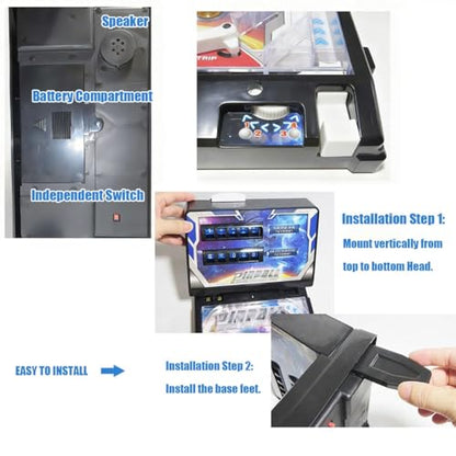Electronic Pinball Machine Toy, Interactive Tabletop Pinball Game with Lights & Sounds, Mini Arcade Machine for Home