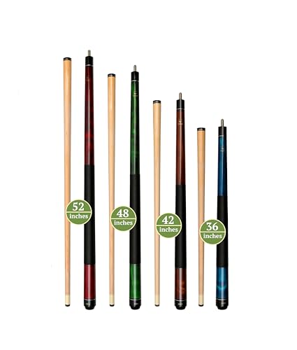 ASKA Short Pool Cue Sets, Canadian Maple Billiard Cue Sticks, 13mm Tip, 5/16x18 Joint, Multi-Set Options for Home & Game Rooms - style: Set of 4 Cues, LS4