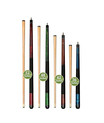 ASKA Short Pool Cue Sets, Canadian Maple Billiard Cue Sticks, 13mm Tip, 5/16x18 Joint, Multi-Set Options for Home & Game Rooms - style: Set of 4 Cues, LS4