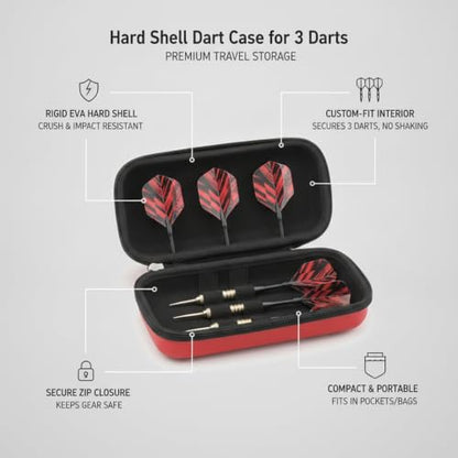 Hard Shell Dart Case for 3 Darts, EVA Carrying Wallet with Fabric Interior, Compact Travel Storage for League Night and Pub Games (1 PC)