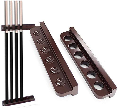 Traditional Wall Mounted Billiard Cue Rack, Billiard Entertainment Accessories for Family Kids, Snooker Pool Cue Rack Holds 6 Cues 33cmx7cmx2cm