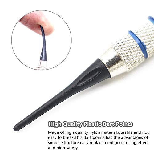 2BA Thread Plastic Tip Dart Points 500 Pack Soft Dart Tips Replacement Plastic Dart Tips with Case Dart Accessories Black