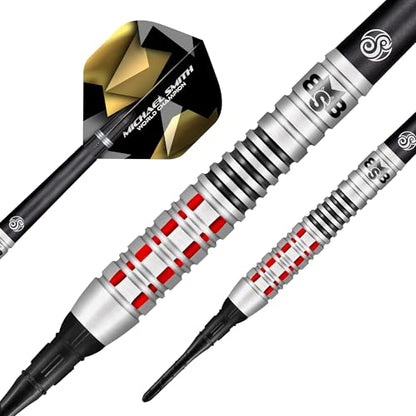 Shot! Darts Soft Tip, Michael Smith Believe (18g / 20g), 90% Tungsten Barrel, Front Weighted, Handcrafted Professional Dart Set & Flights Made in New Zealand, Plastic Tip for Electronic Dartboard