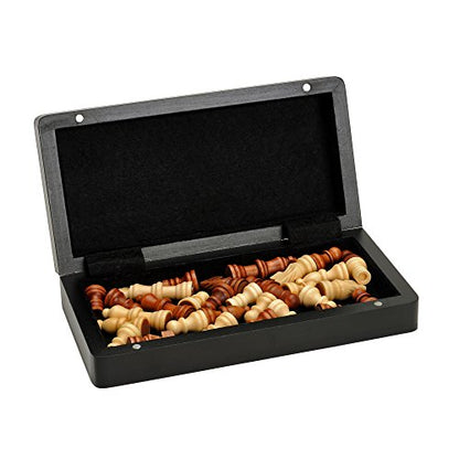 WE Games Travel Magnetic Folding Black Stained Wooden Chess Set - Portable Chessboard, Perfect Travel Chess Set for Adults, 8 inches
