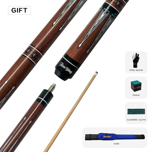 Professional Pool Cue 58" 10.5/12.5mm Tip Maple Shaft 1/2 Joint Ergonomic Grip Billiard Stick for Adults - color: PC28-10.5-SET