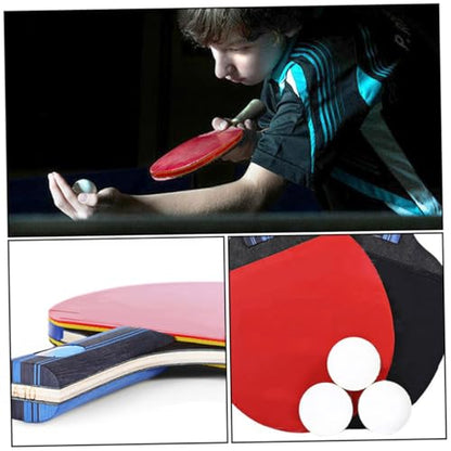 Mikikit Table Tennis Racket Set with Double Sided Reverse Adhesive Paddles Balls and Carry Bag High Friction Rubber for Strong and Comfortable Grip Outdoor Pingpong Bat Kit