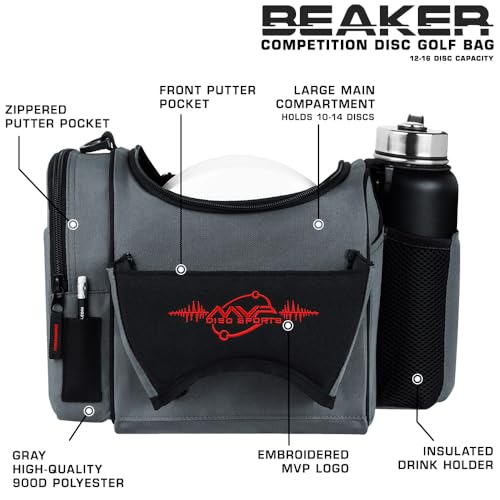 MVP Disc Sports Beaker Competition Disc Golf Bag (Choose Your Favorite Color) - color: Red