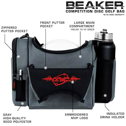 MVP Disc Sports Beaker Competition Disc Golf Bag (Choose Your Favorite Color) - color: Red