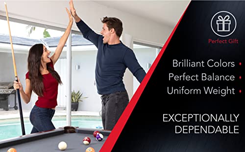 Premium Regulation Size Belgian Billiard Pool Ball Set - 16 Pro Tournament Quality Billiard Balls - Custom Pool Ball Set for All Player Levels - Cue Ball with Unique Logo Design