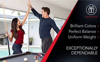 Premium Regulation Size Belgian Billiard Pool Ball Set - 16 Pro Tournament Quality Billiard Balls - Custom Pool Ball Set for All Player Levels - Cue Ball with Unique Logo Design
