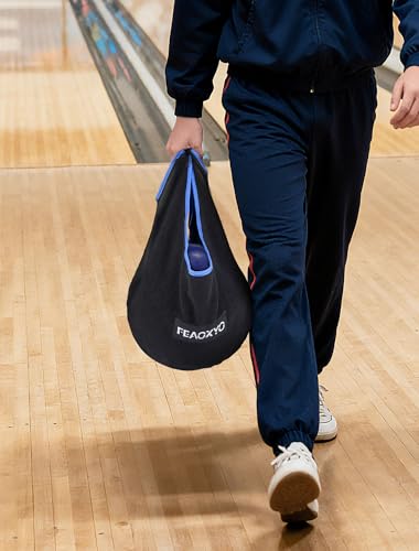 Bowling Ball Polisher Bag, Thickened Microfiber Bowling Seesaw Towel for Bowlers, Large Washable Ball Cleaner Bag, Bowling Shammy Seesaw