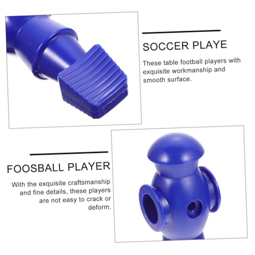 Levemolo 8Pcs Foosball Table Football Players Replacement Figures Resin Mechanical Dolls in Blue and White Lightweight Soccer Game Accessories Compatible with Standard Rods