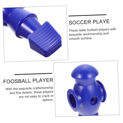 Levemolo 8Pcs Foosball Table Football Players Replacement Figures Resin Mechanical Dolls in Blue and White Lightweight Soccer Game Accessories Compatible with Standard Rods
