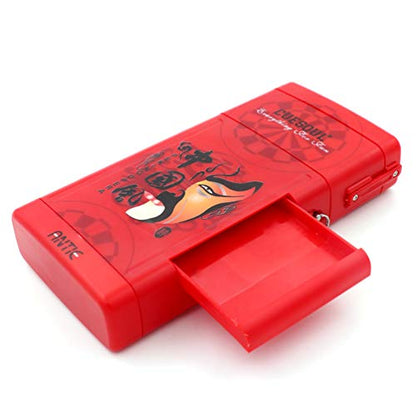 CUESOUL ANTIE Hard Dart Case with Peking Opera Mask Design and Dart Flights Case for Your Choice - color: Dart Case-Red