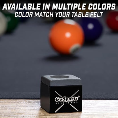 GoSports Premium Pool Cue Chalk Cube 12 Pack - Black, Blue, Red, or Green - Billiards Pool Stick Chalk - color: Black
