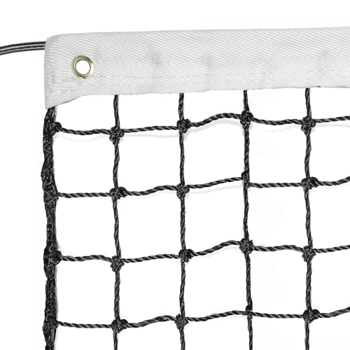 Aoneky Professional 42 FT Tennis Net Replacement, Heavy Duty #30 Twisted Polyethylene Net with Vinyl Coated Steel Cable for Outdoor Court, Backyard, Practice, Tournament Use