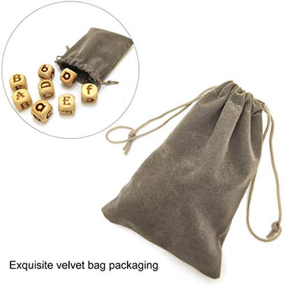 Creative Game Dice Set (8Pcs Identical Dices), 20MM Six Sided Square Wooden English Letter Pattern Rolling Dices for Party Gaming Favors (M2) - size: 8PCS(M2)